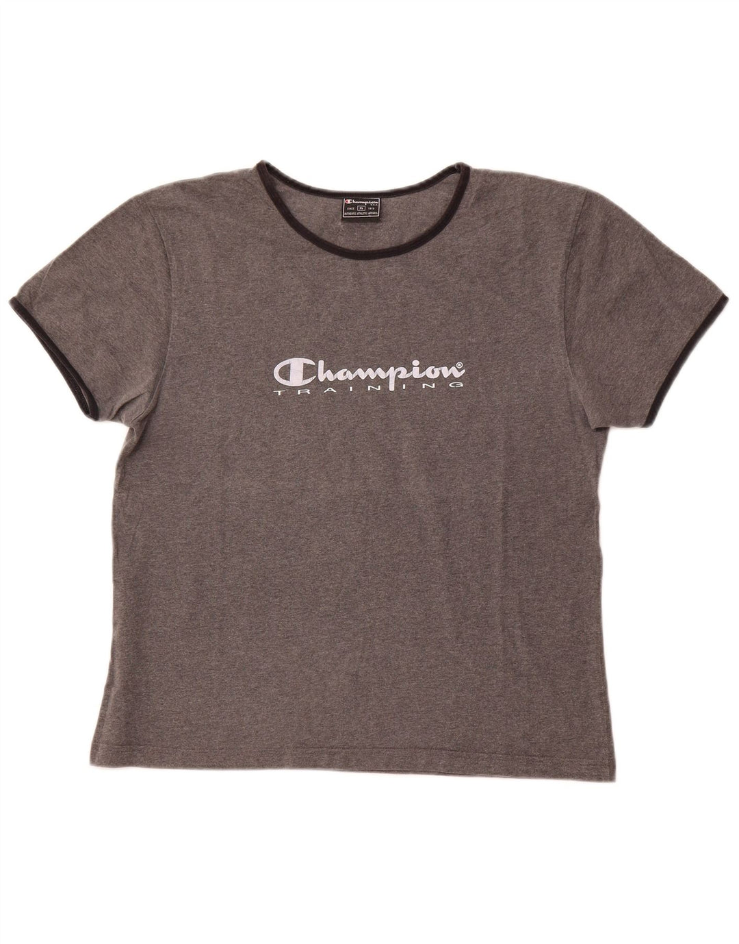 Camiseta feminina com estampa CHAMPION UK 18 XL algodão cinza