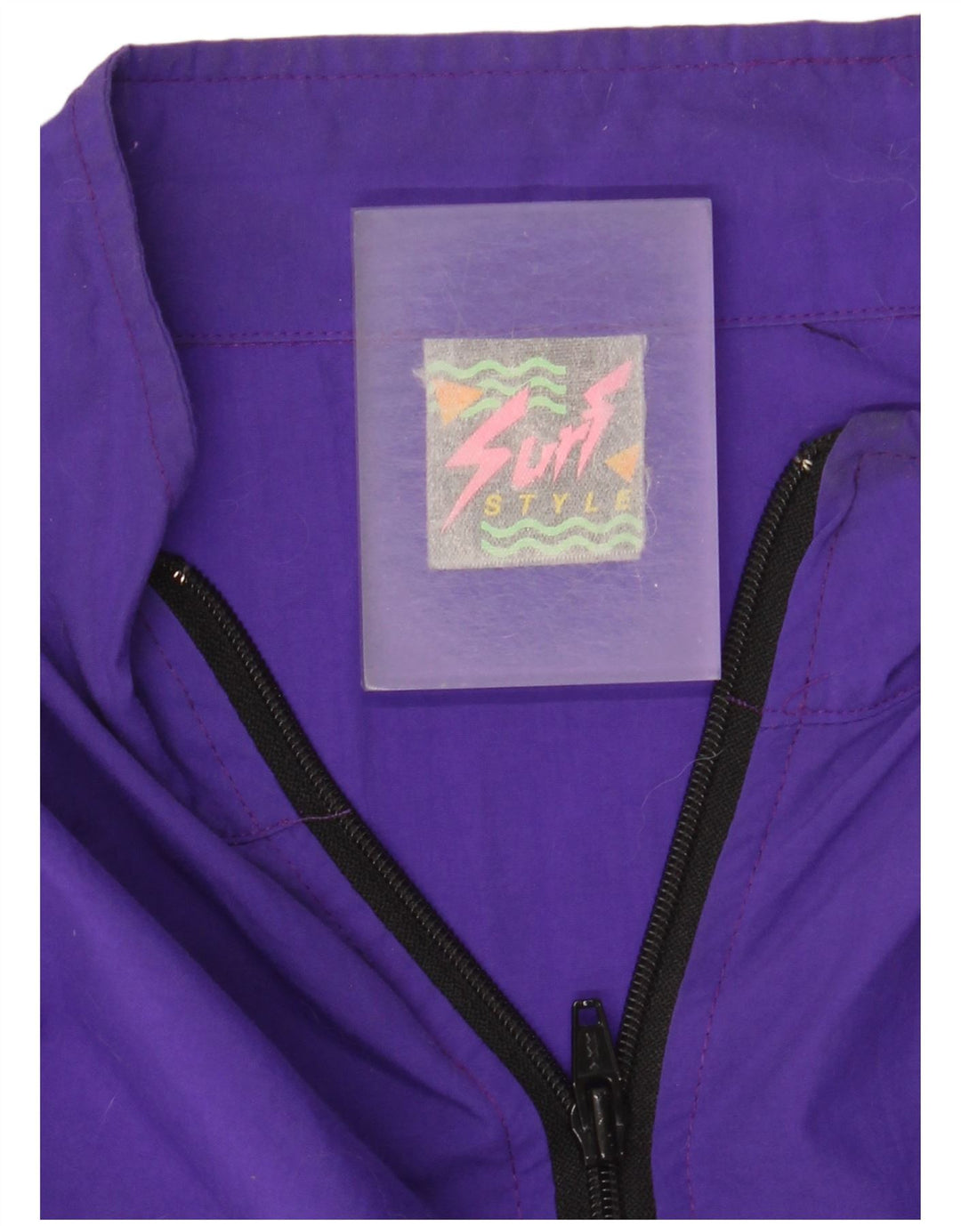 Jaqueta superior de agasalho masculino vintage, tamanho único, nylon roxo