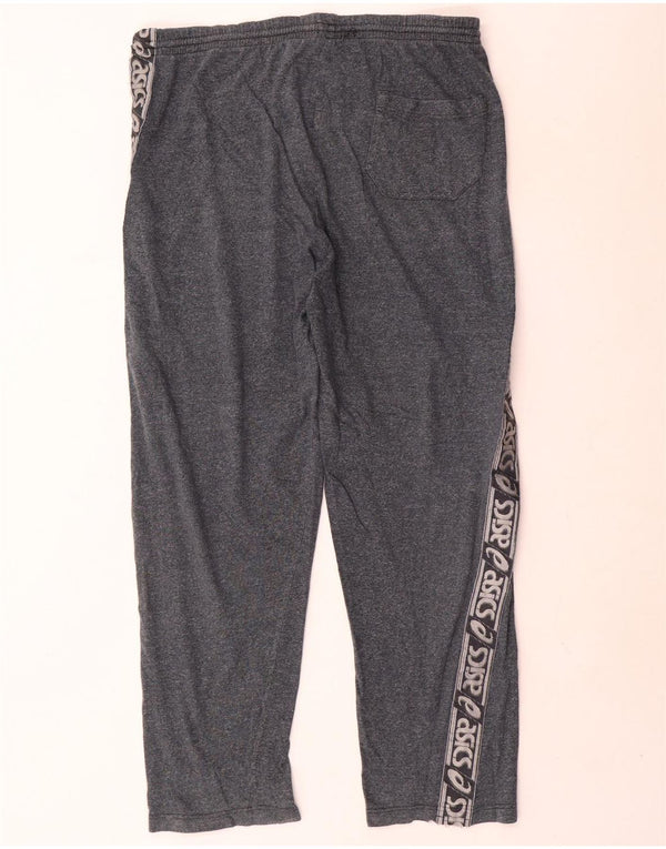 Calça de treino masculina Asics Graphic grande algodão manchado cinza
