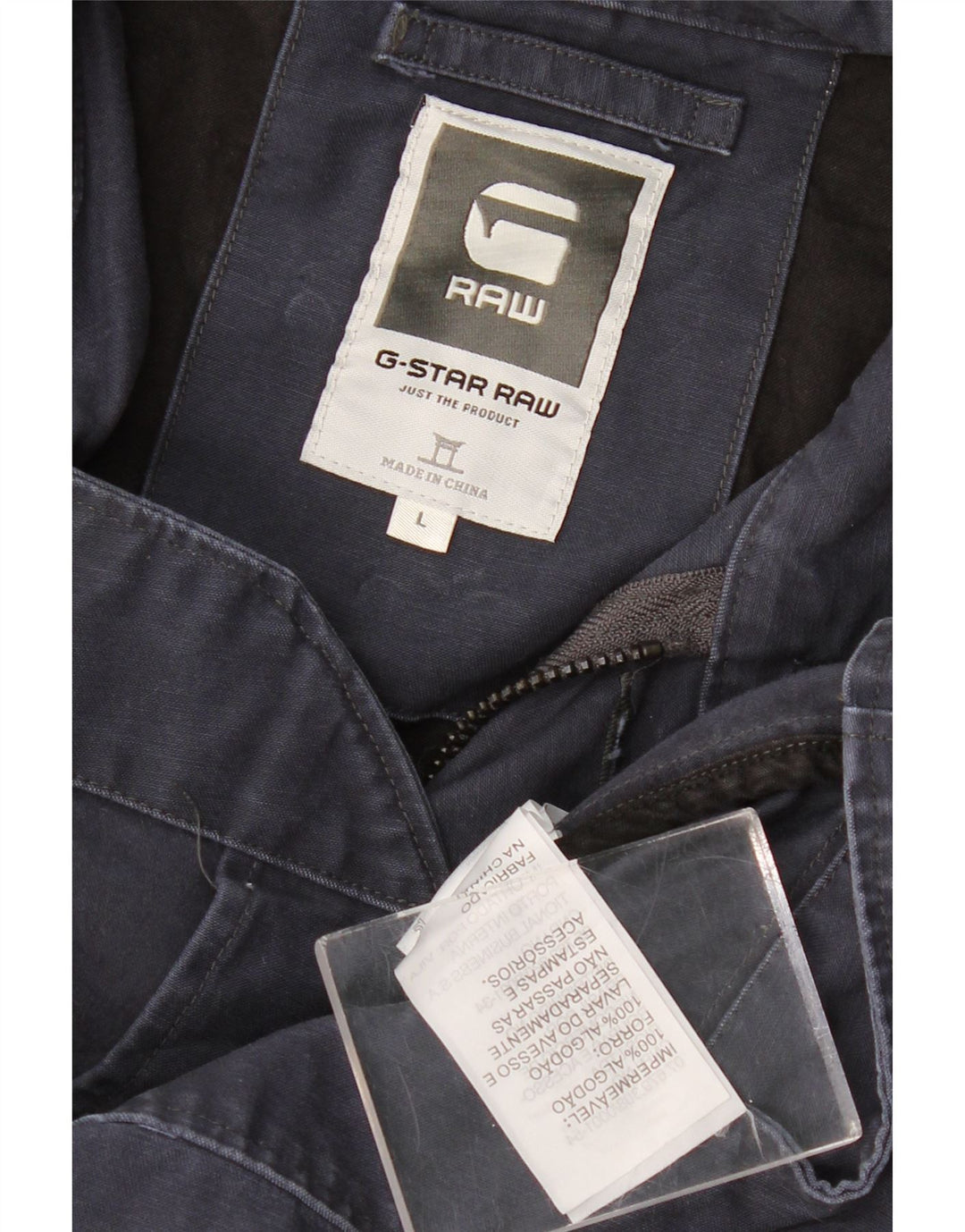 Jaqueta utilitária feminina G-STAR Reino Unido 16 grande algodão azul marinho