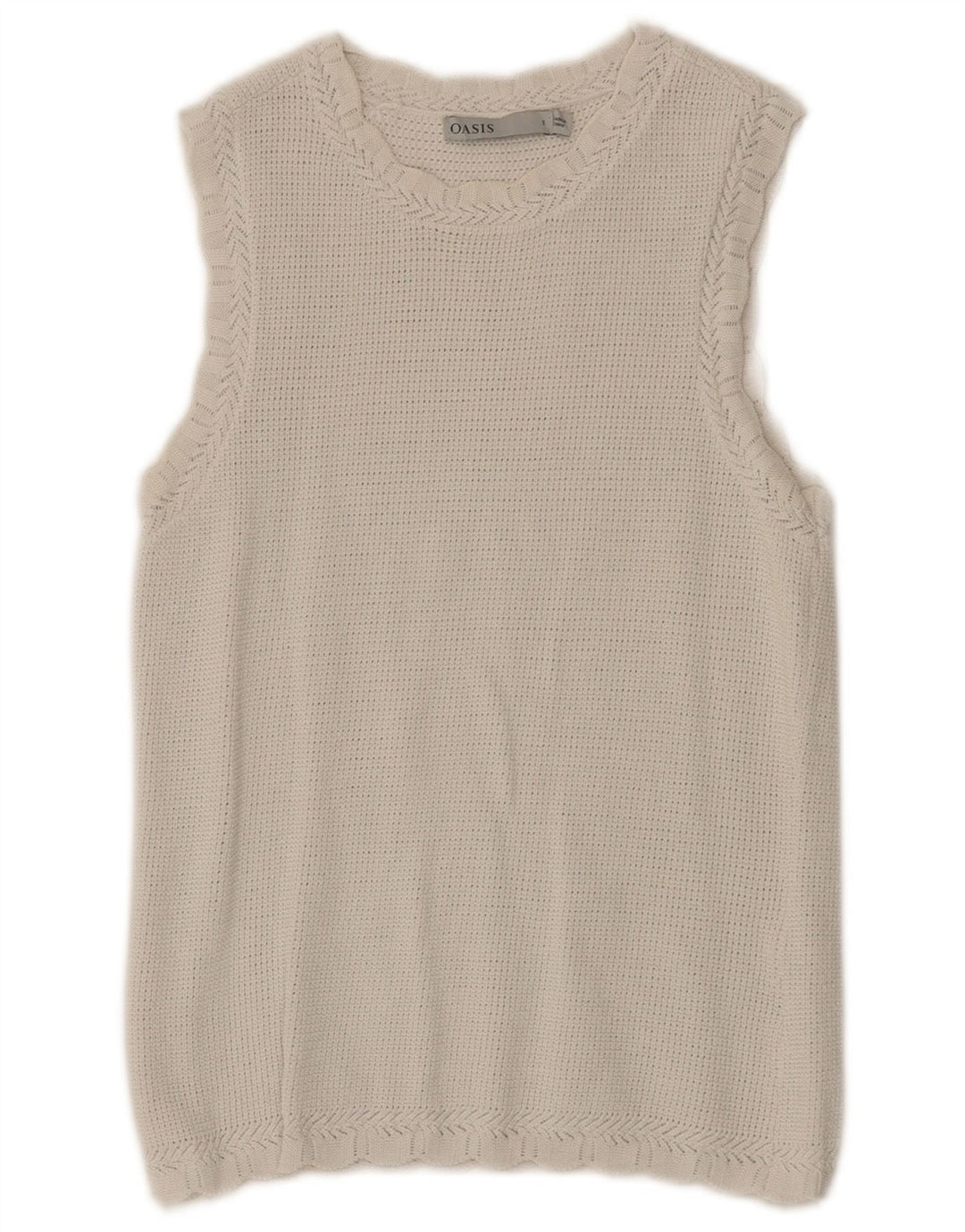 Colete de malha feminino Oasis UK 8 pequeno branco