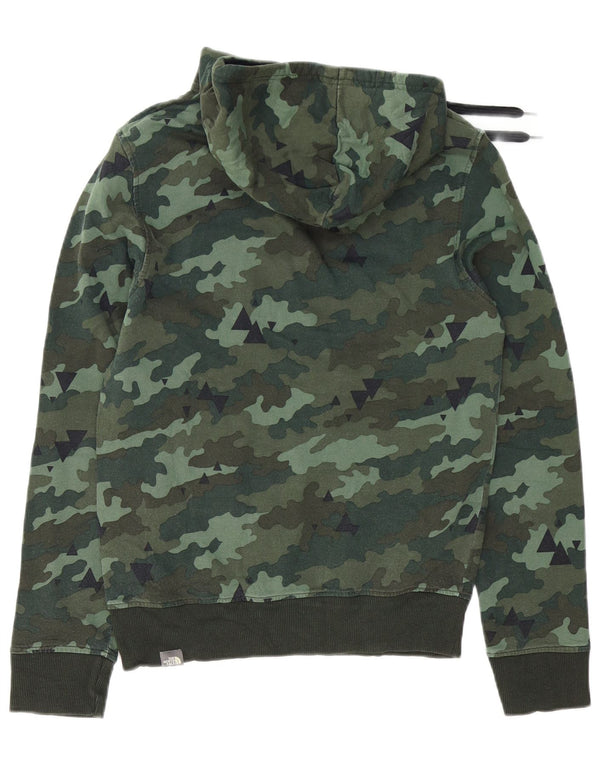 The North Face Mens Graphic Hoodie Jumper XS Verde Camuflagem Algodão