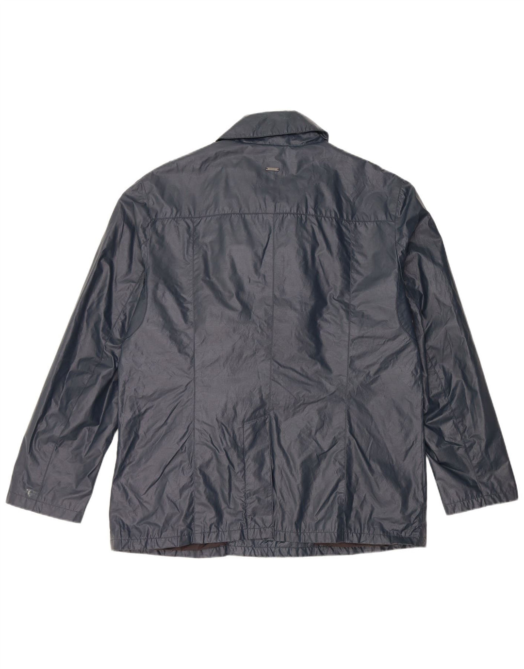 Jaqueta de chuva masculina DKNY UK 42 XL algodão azul marinho