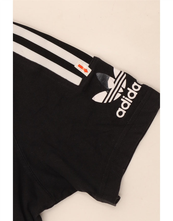 Adidas Mens Graphic T-Shirt Top Médio Algodão Preto