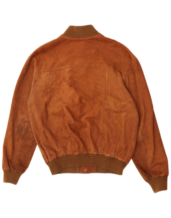 Jaqueta bomber masculina vintage de camurça IT 52 XL couro marrom retrô