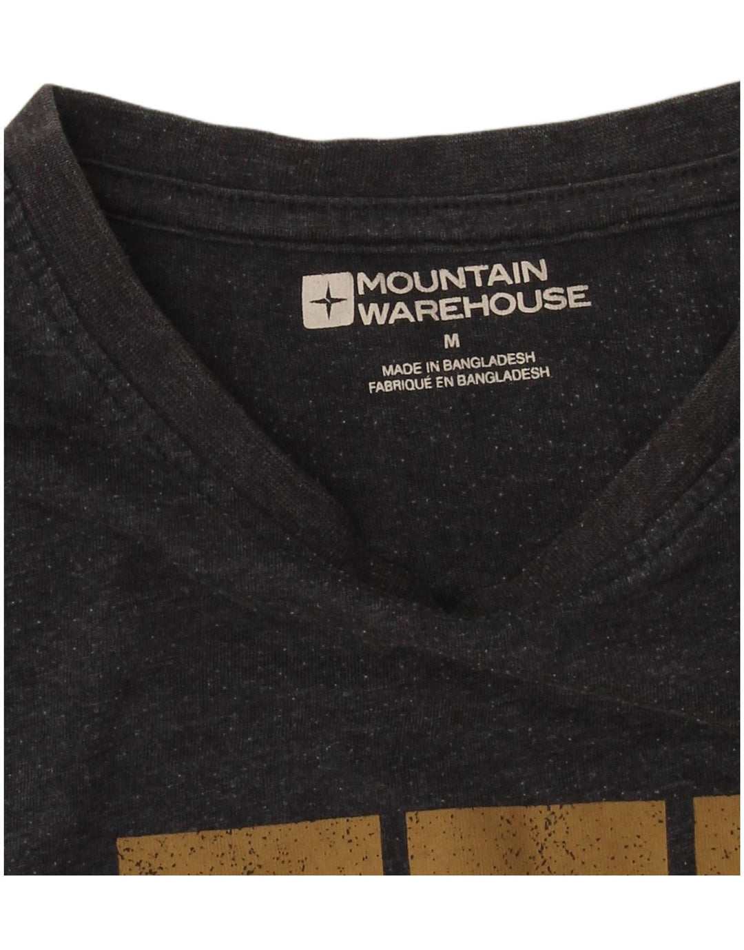 Camiseta gráfica masculina Mountain Warehouse de algodão preto médio