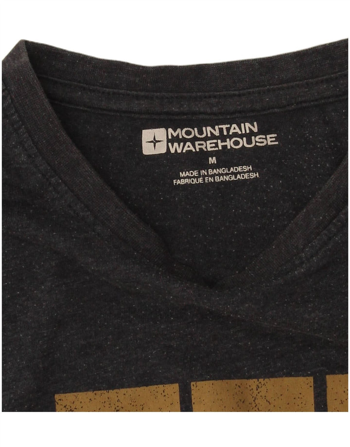 Camiseta gráfica masculina Mountain Warehouse de algodão preto médio