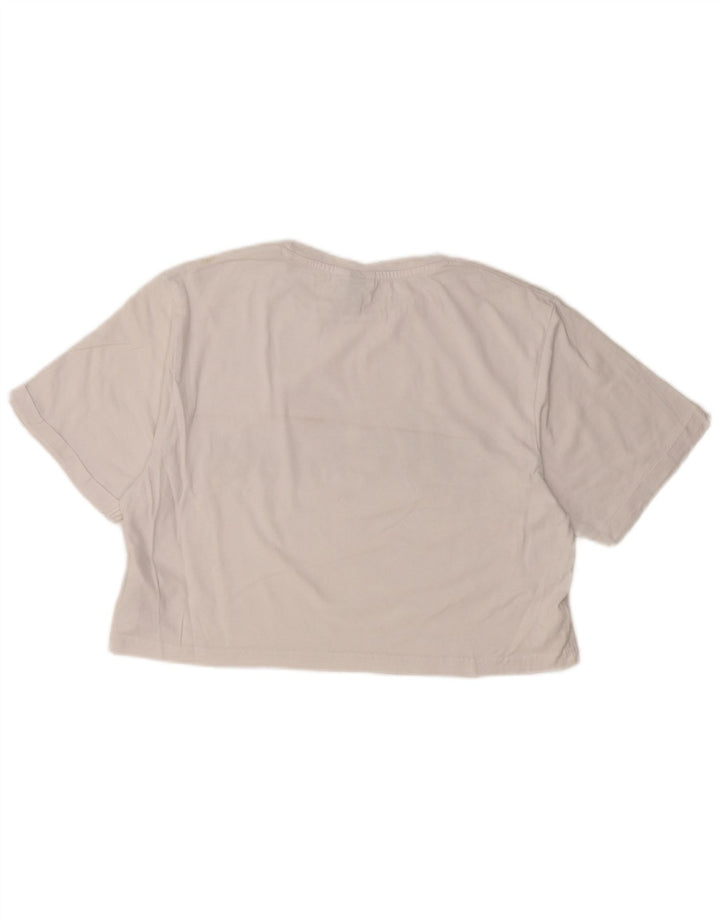 Camiseta feminina ELLESSE com estampa gráfica UK 10 algodão branco pequeno