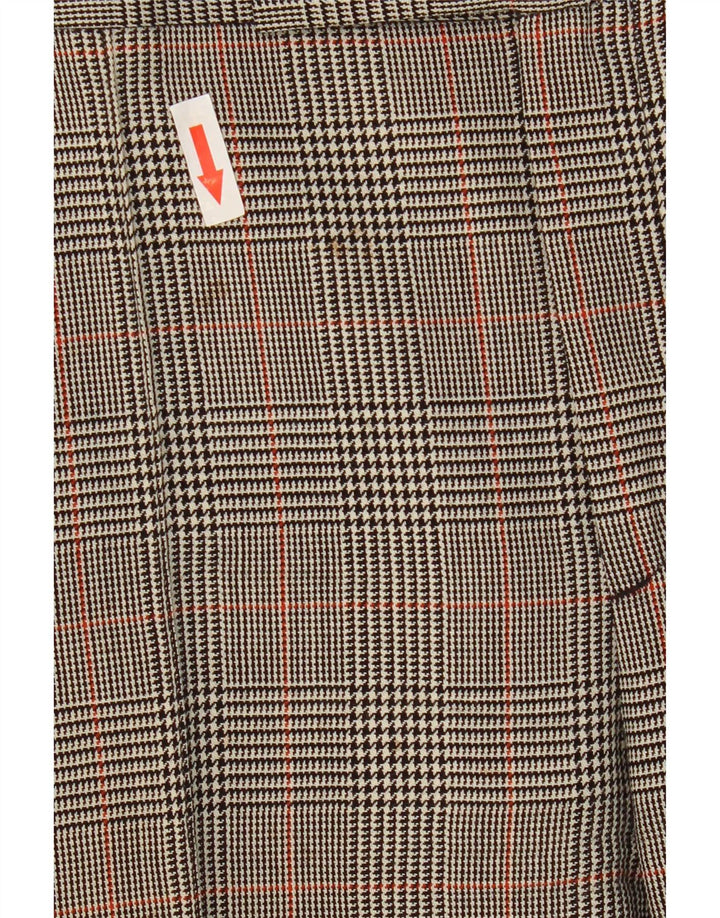 Calça feminina Zara Bootcut Suit EU 38 Pequeno W28 L32 Cinza Houndstooth Lã