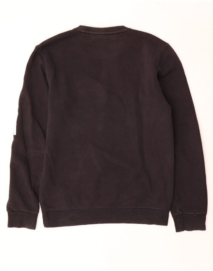 Adidas Mens Moletom Jumper Pequeno Algodão Preto