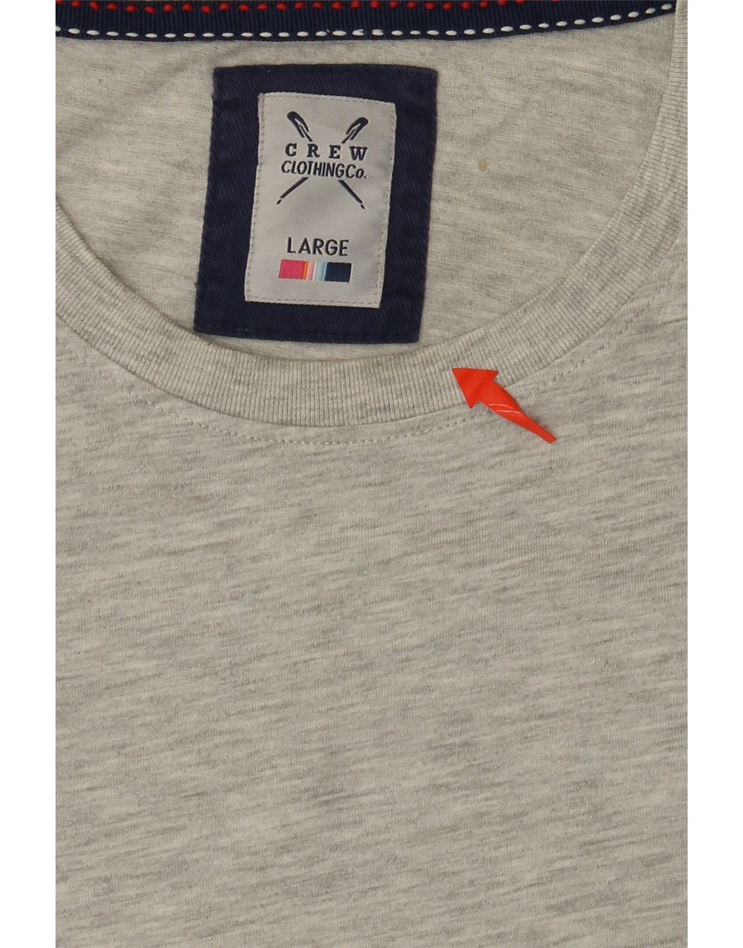 Camiseta masculina CREW CLOTHING Top grande algodão cinza