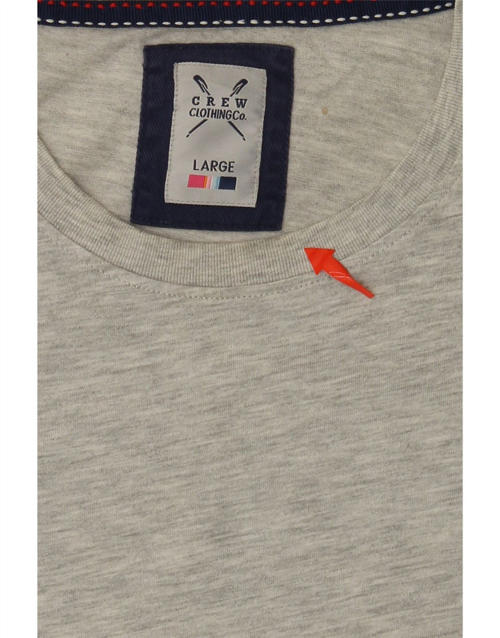 Camiseta masculina CREW CLOTHING Top grande algodão cinza