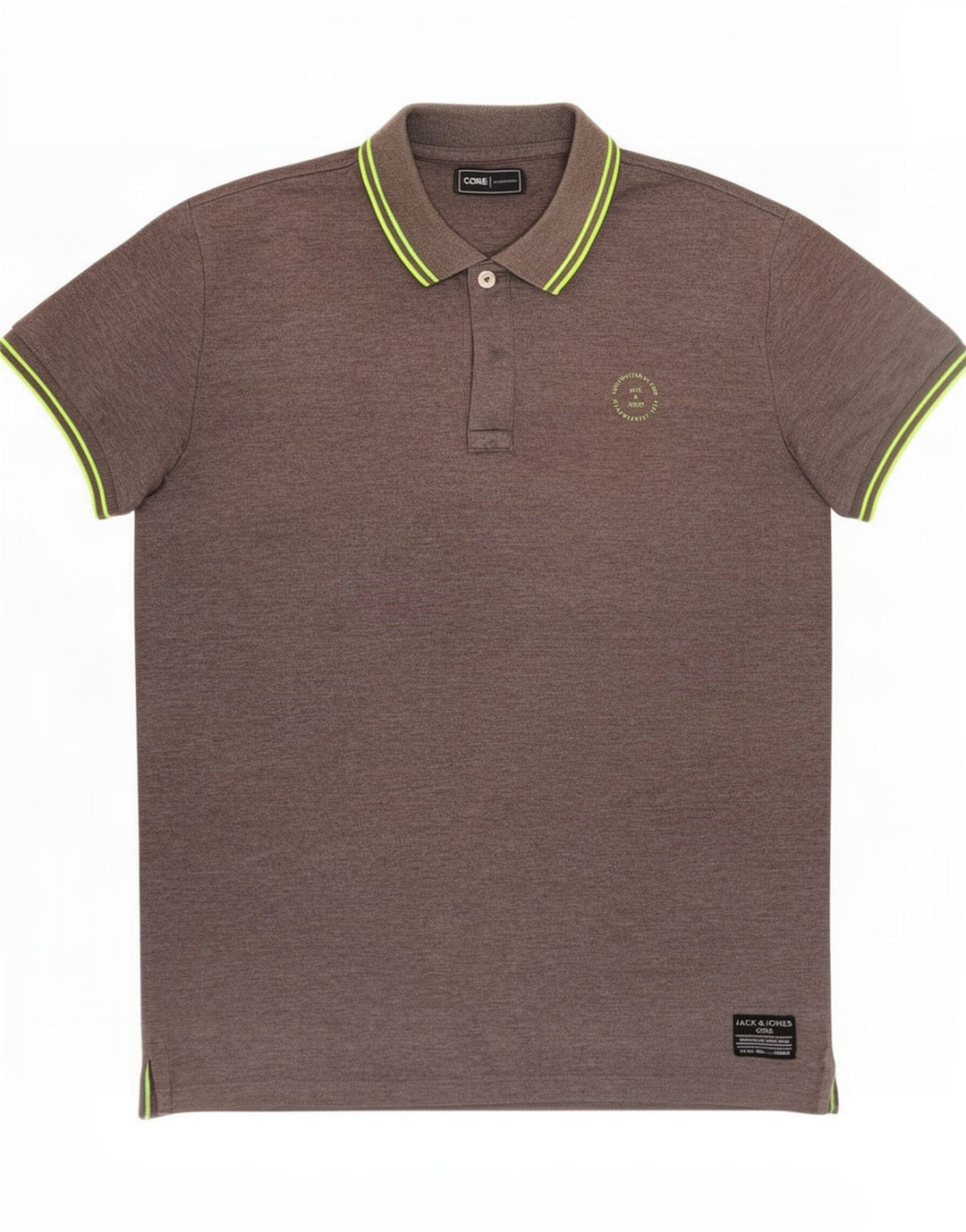 Camisa polo masculina Jack & Jones poliéster cinza médio