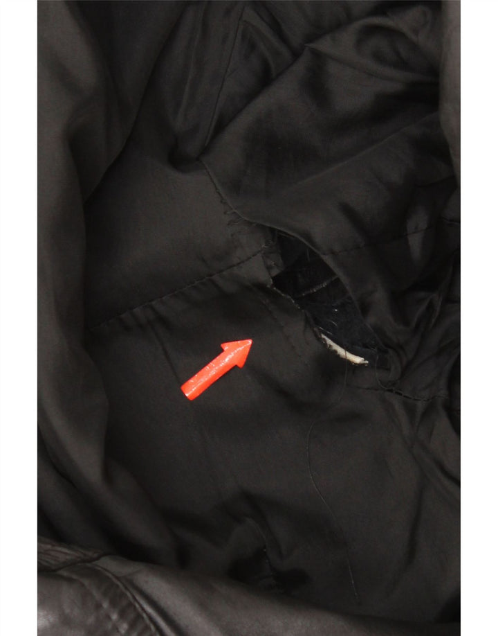 Jaqueta de couro masculina vintage UK 38 couro preto médio