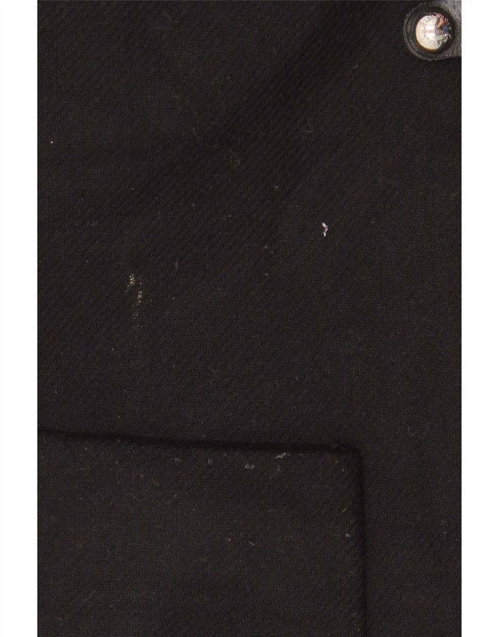 Sobretudo oversized com capuz feminino Zara UK 10 pequeno lã preta