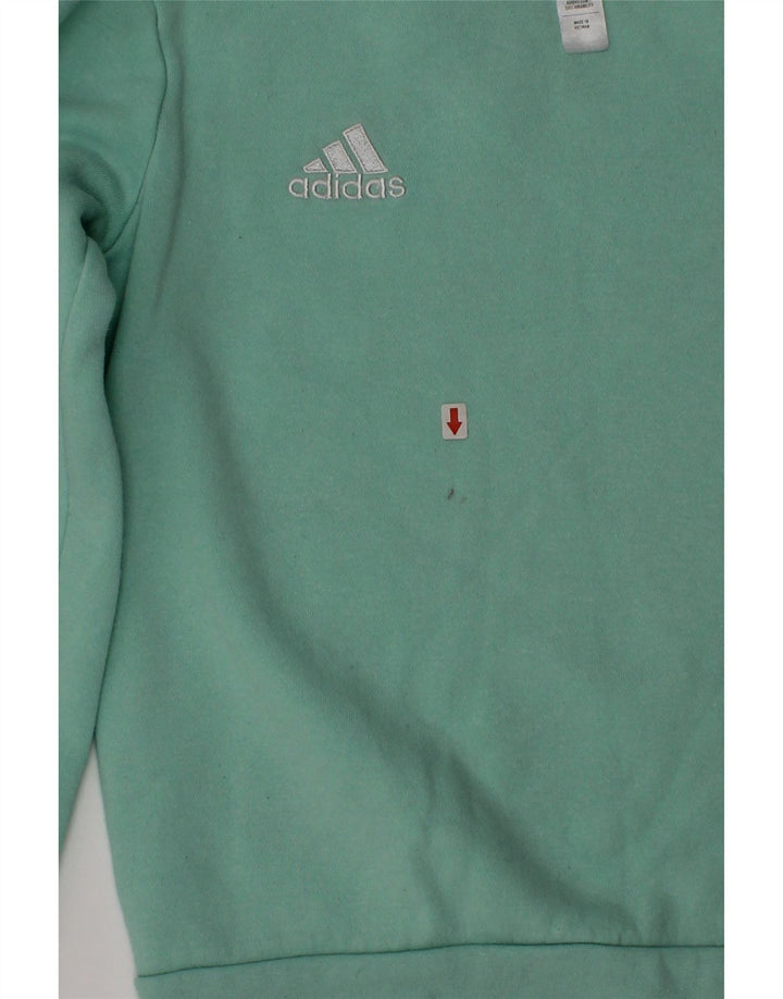 Adidas Meninos Suéter Jumper 7-8 Anos Verde Algodão