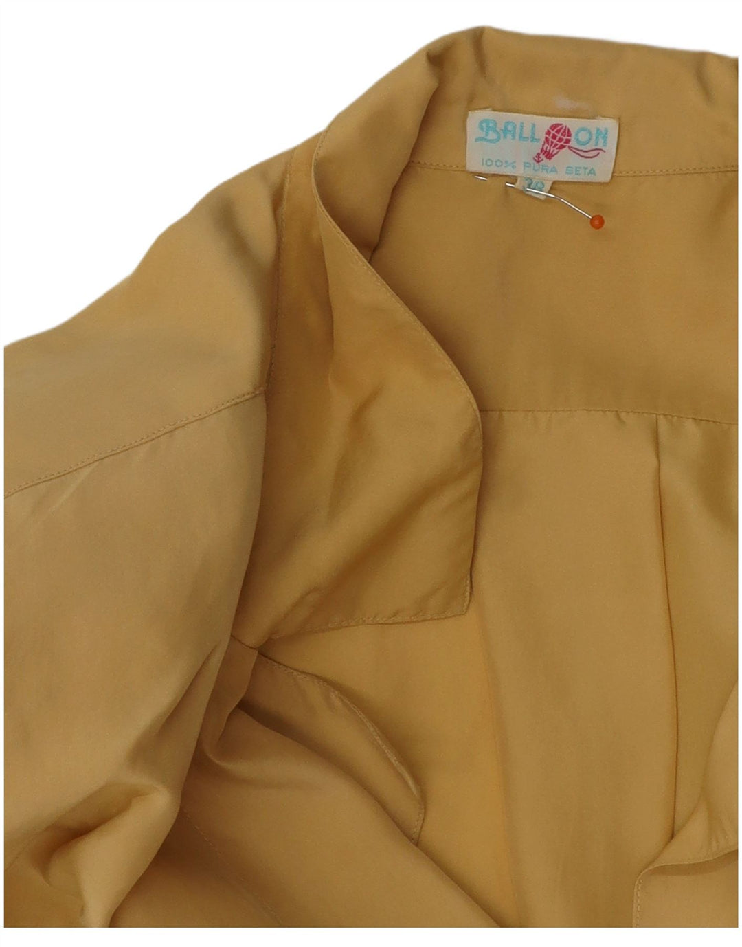 BALLOON Blusa feminina de manga curta grande demais IT 38 XS seda amarela