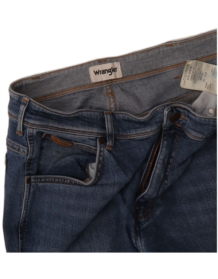 WRANGLER Masculino Texas Straight Jeans W36 L32 Azul Algodão
