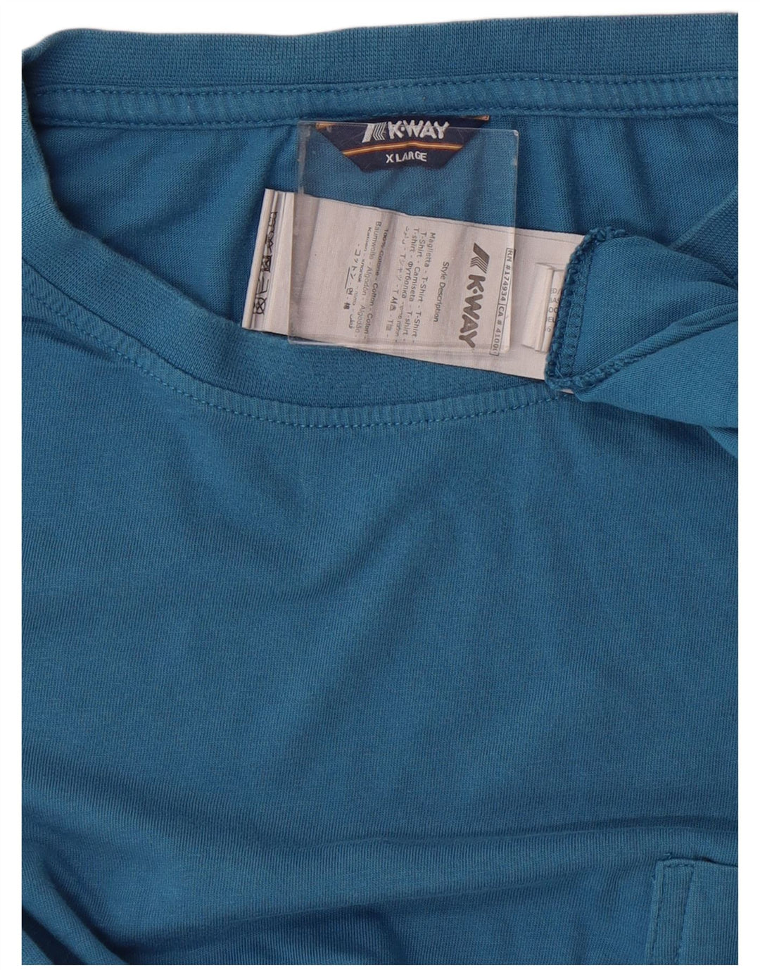 Camiseta masculina K-WAY Top XL algodão azul