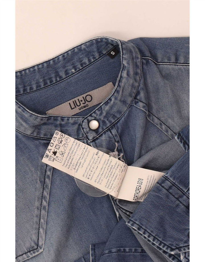 Camisa masculina Liu Jo pequena azul Lyocell