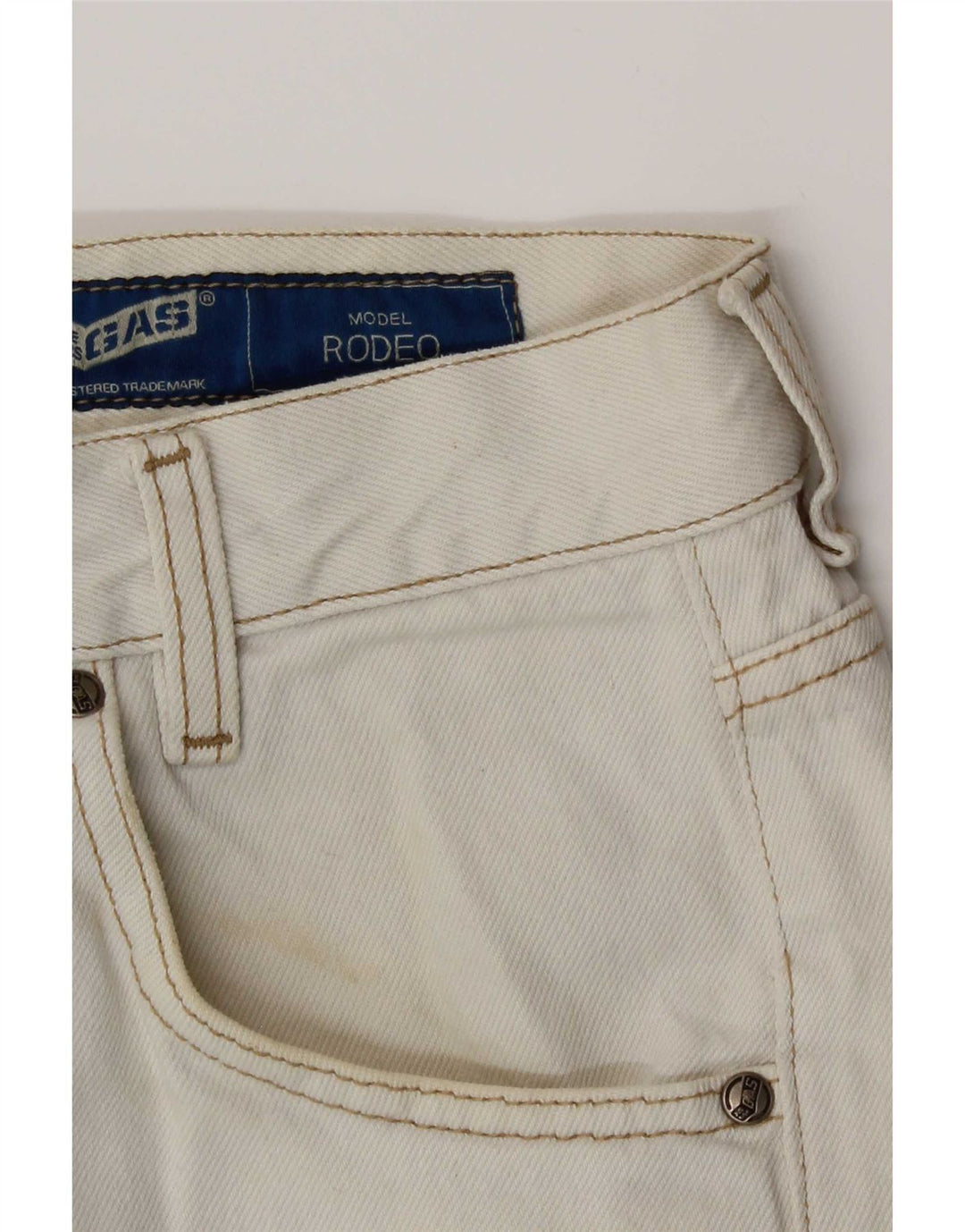 Gas Mens Tapered Jeans W32 L30 Algodão Branco