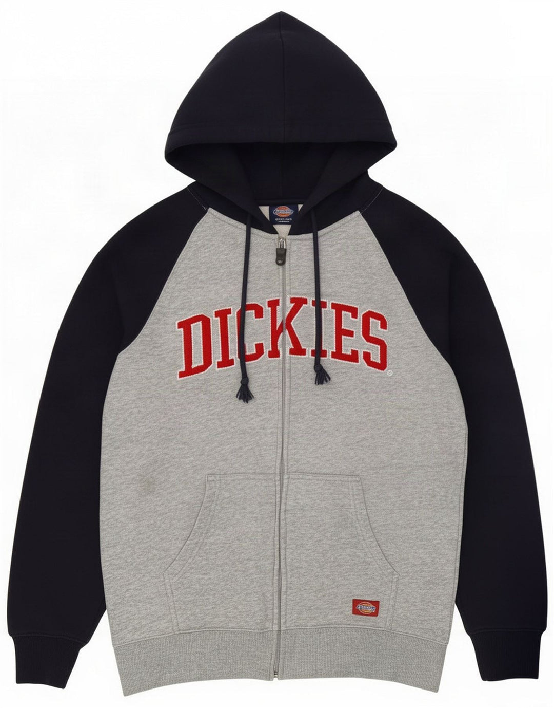 Dickies Suéter masculino com capuz e zíper cinza médio Colourblock