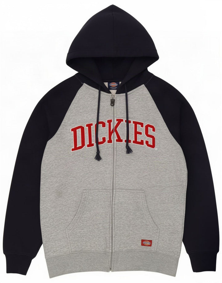 Dickies Suéter masculino com capuz e zíper cinza médio Colourblock