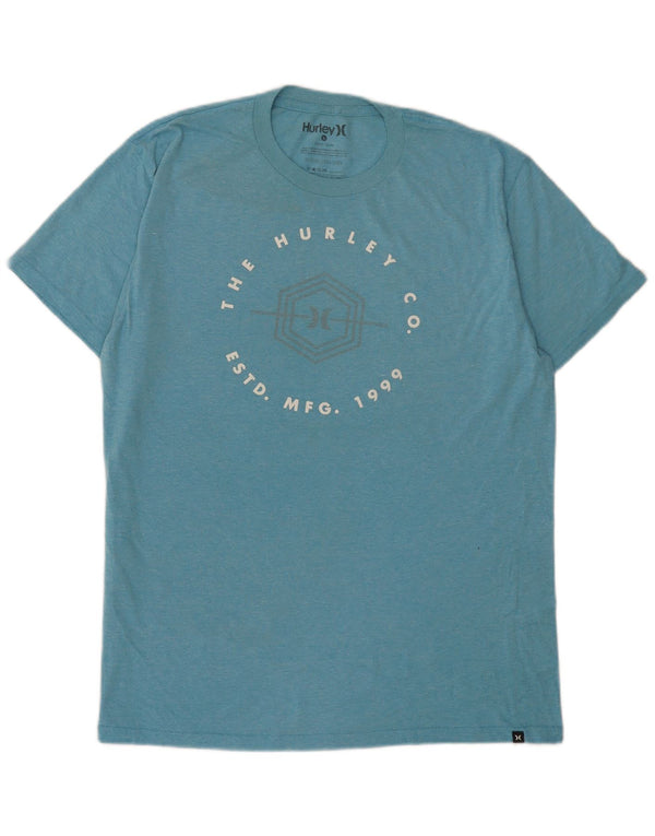 Hurley Camiseta masculina gráfica top grande algodão azul