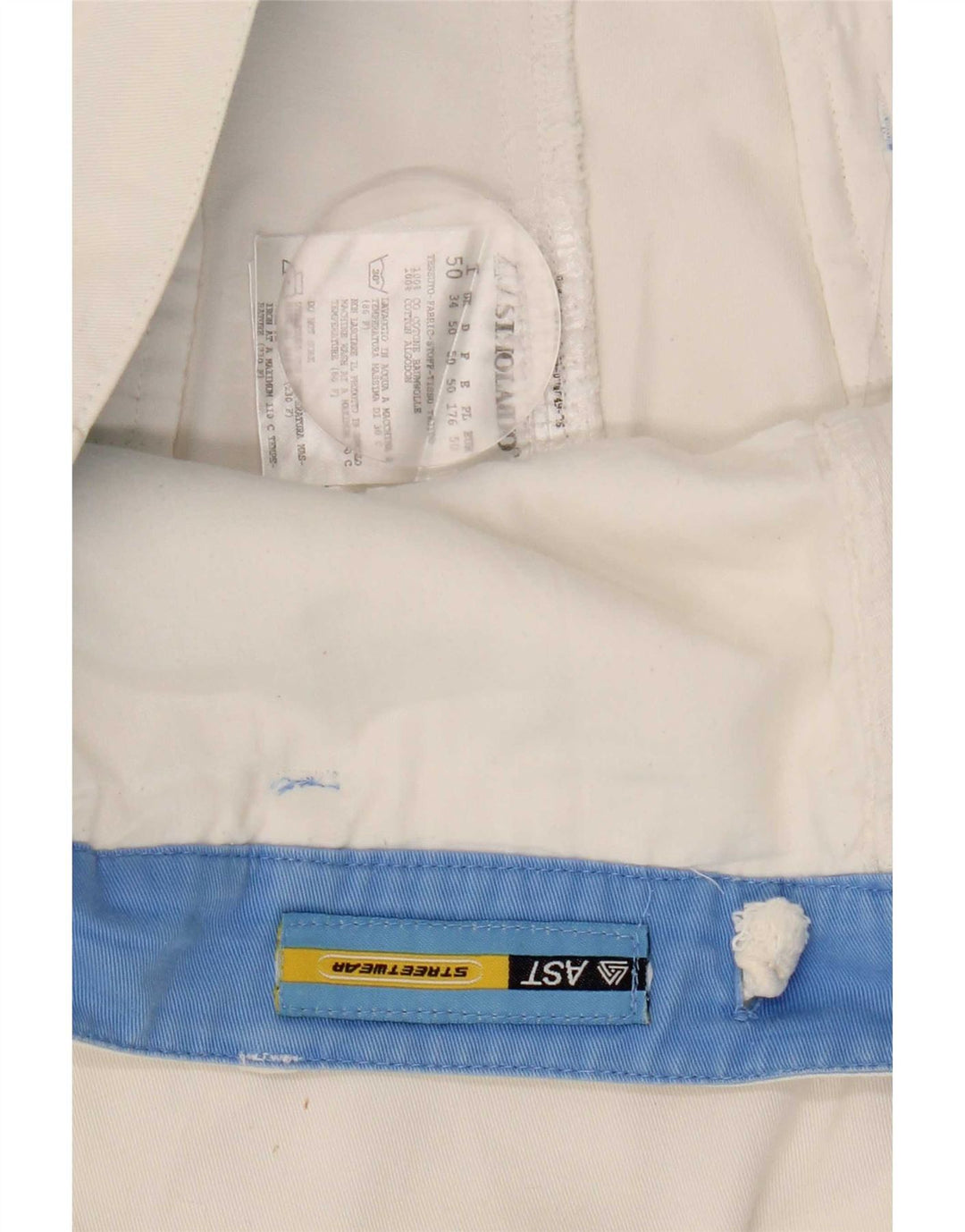 Shorts cargo masculino AST W34 grande algodão branco