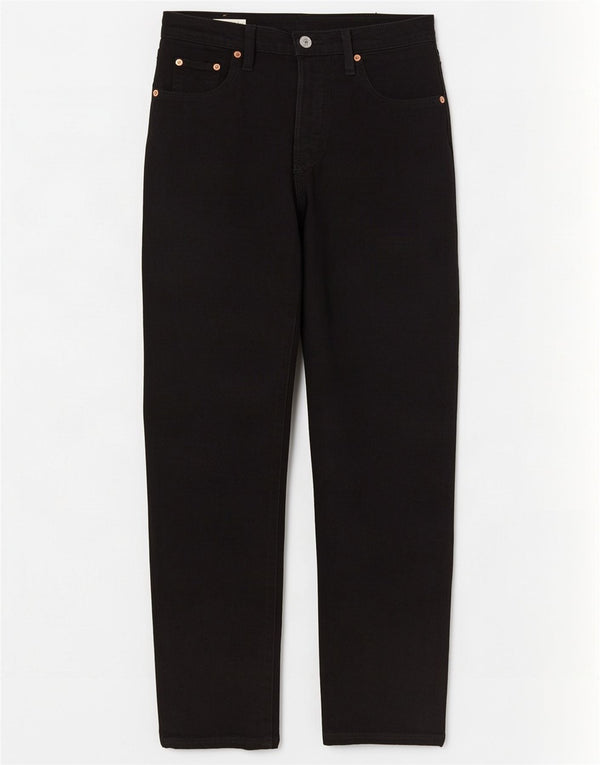 Calça jeans feminina Levi's 501 Straight W25 L30 algodão preto
