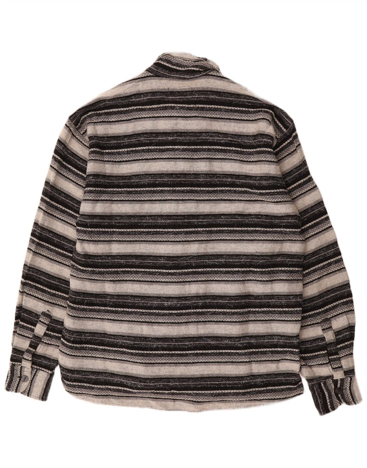 Camiseta masculina vintage grande viscose geométrica cinza