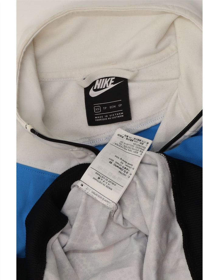 NIKE Womens Crop Tracksuit Top Jacket UK 6 XS Multicolorido Geométrico