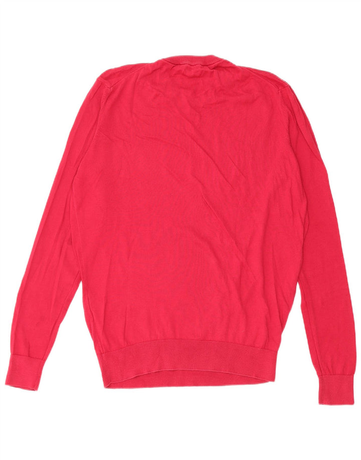 Roberto Cavalli Suéter masculino com gola redonda pequeno vermelho