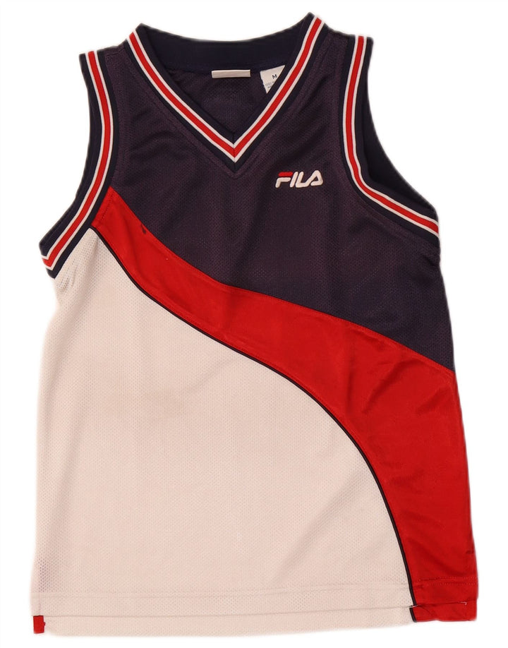 Fila Colete Masculino Top Médio Azul Marinho Colourblock Poliéster