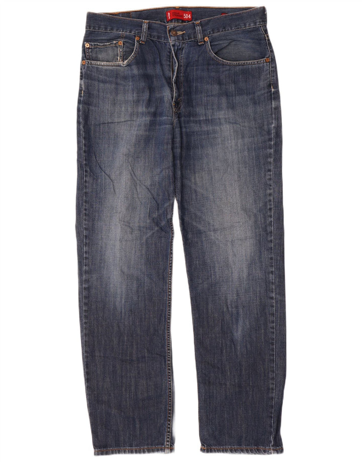 Levi's Masculino 504 Regular Straight Jeans W35 L32 Azul Algodão