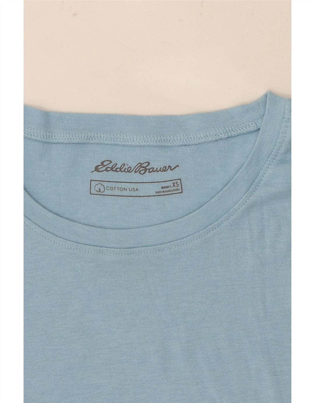 EDDIE BAUER Womens T-Shirt Top UK 6 XS Blue Cotton Vintage Eddie Bauer and Second-Hand Eddie Bauer from Messina Hembry 