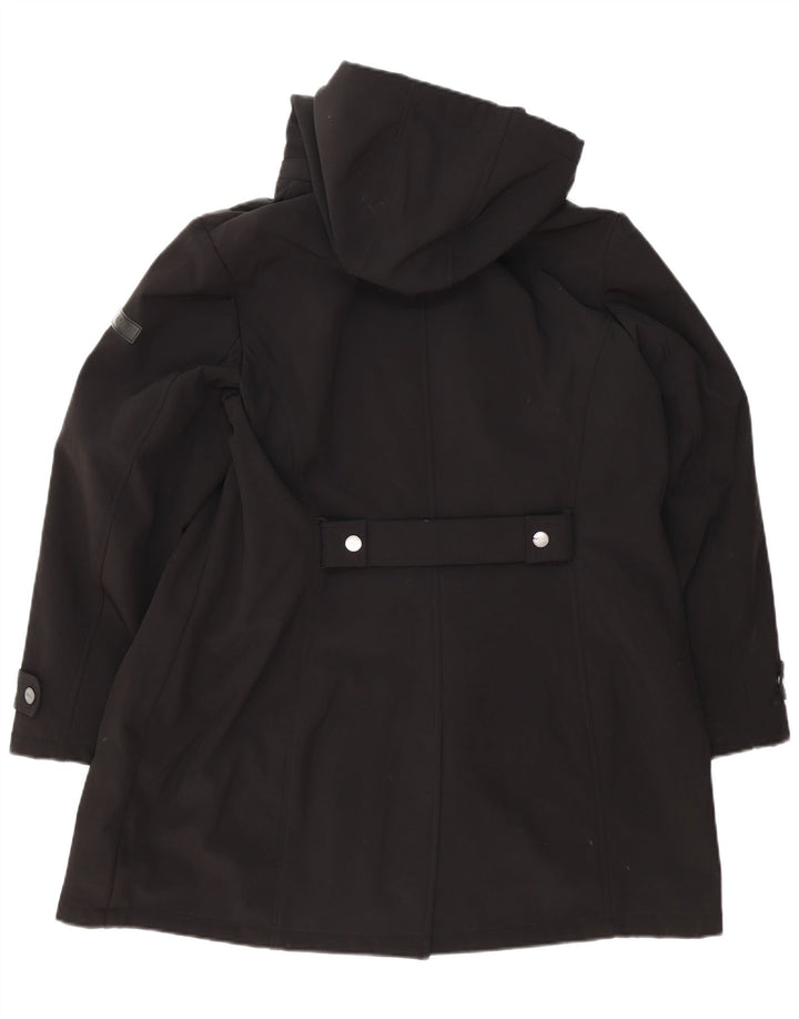 Jaqueta parka feminina com capuz Dkny UK 18 XL preto poliéster