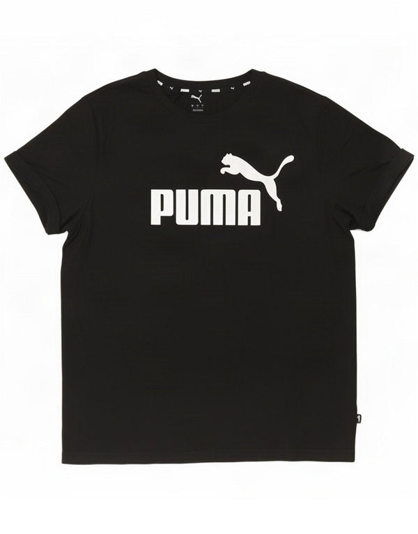 Puma Mens Graphic T-Shirt Top Grande Preto