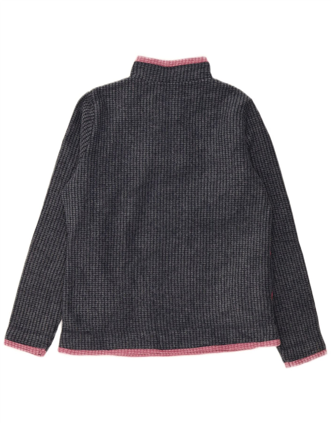 Suéter de lã feminino Weird Fish com zíper e pescoço UK 12 poliéster cinza médio