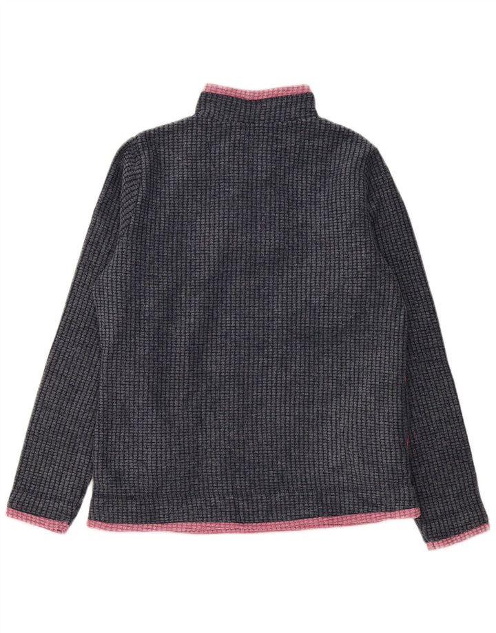 Suéter de lã feminino Weird Fish com zíper e pescoço UK 12 poliéster cinza médio