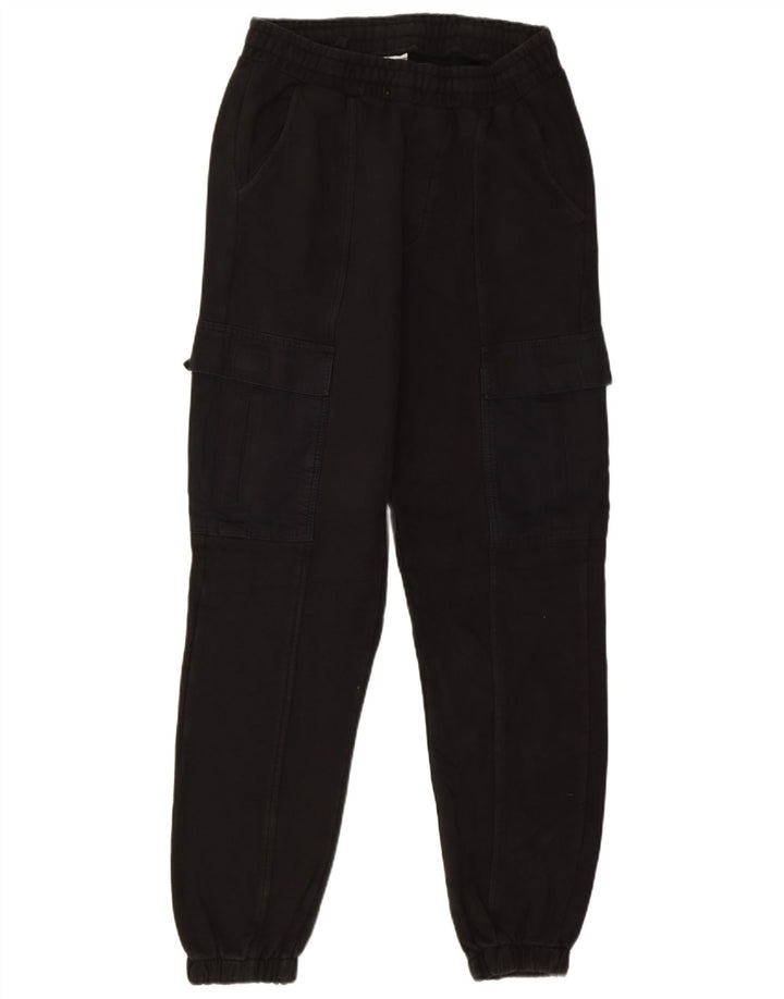 Calça esportiva masculina Zara Cargo Joggers médio algodão preto