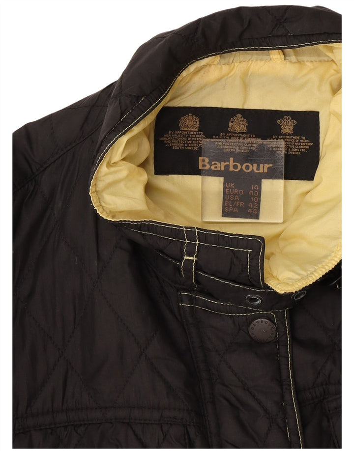 Jaqueta acolchoada feminina Barbour UK 14 grande preta