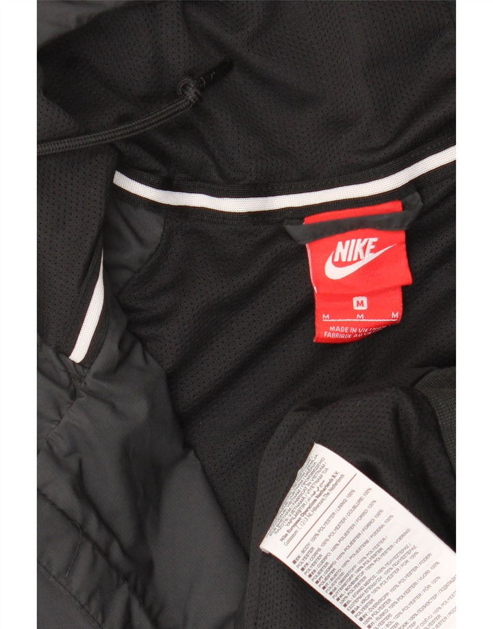 Jaqueta corta-vento masculina NIKE com capuz UK 38 poliéster preto médio