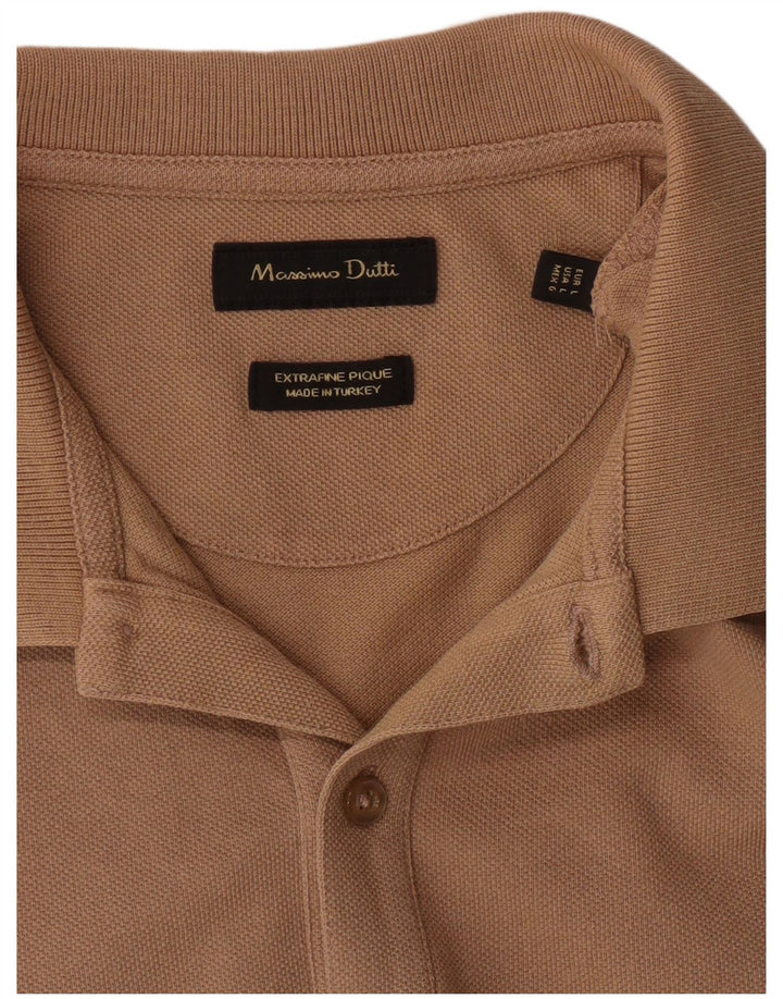 Camisa polo masculina MASSIMO DUTTI grande marrom