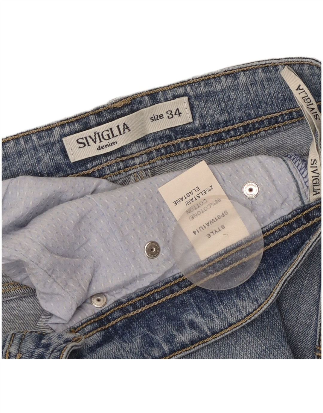 SIVIGLIA Jeans Slim Feminino W34 L28 Azul Algodão