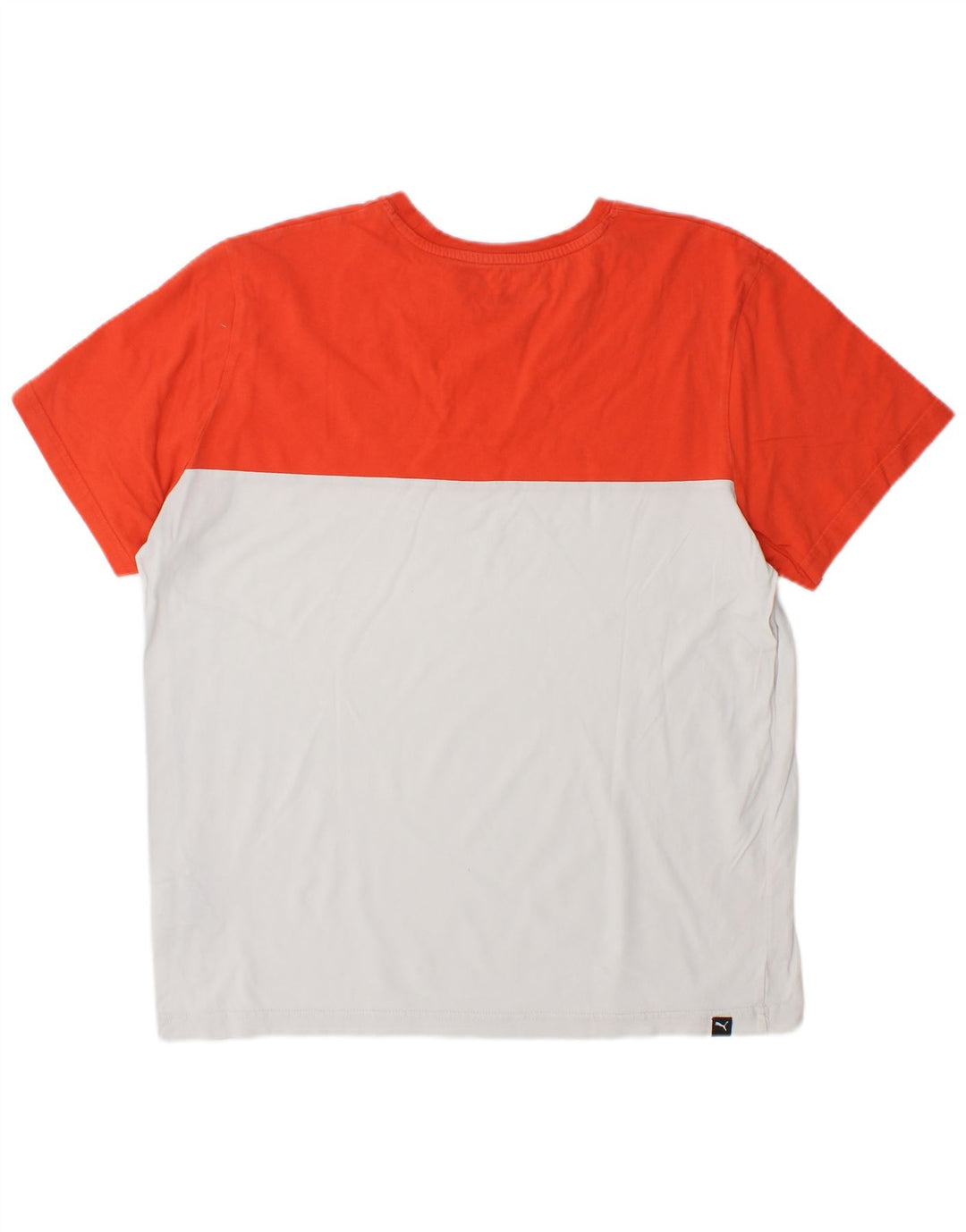 Camiseta masculina PUMA Top médio branco colorblock algodão