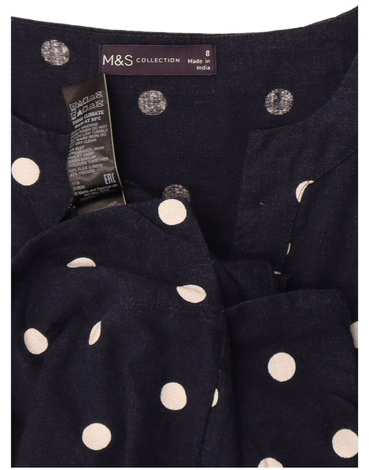 Vestido feminino Marks & Spencer UK 8 bolinhas azul marinho pequeno