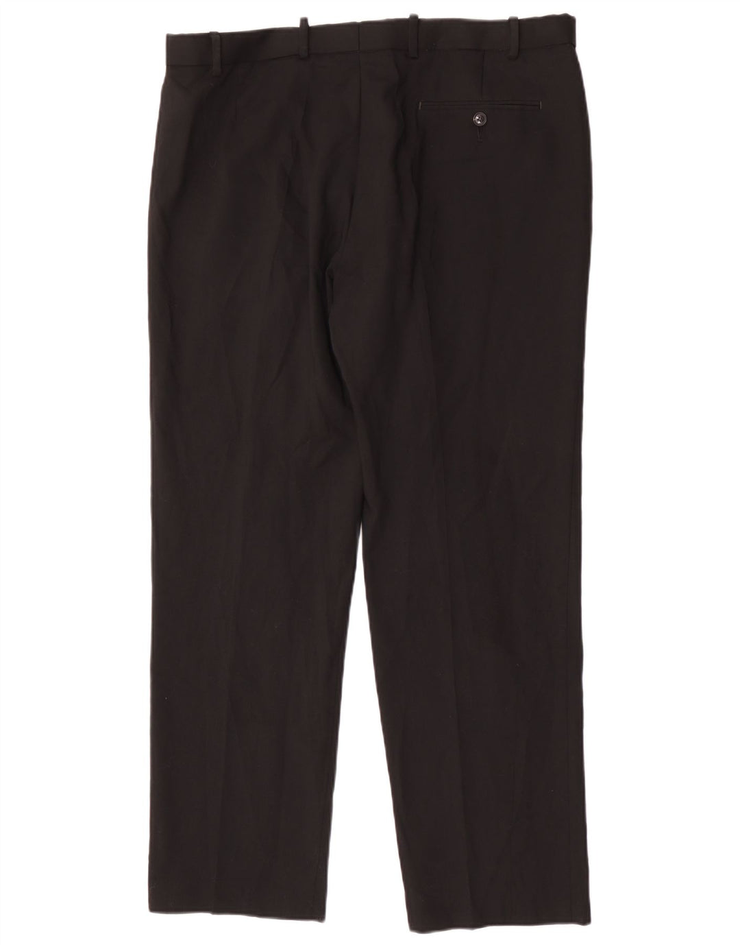 Calça masculina de ajuste regular Marks & Spencer W38 L31 lã preta