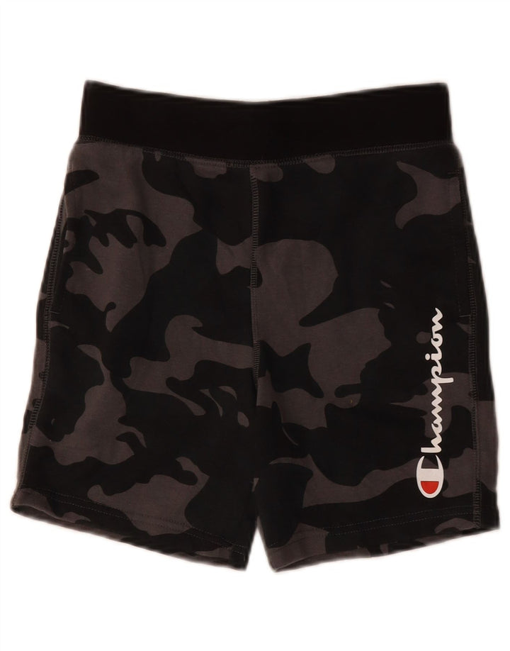 Shorts esportivos gráficos Champion Boys 10-11 anos médio preto camuflado