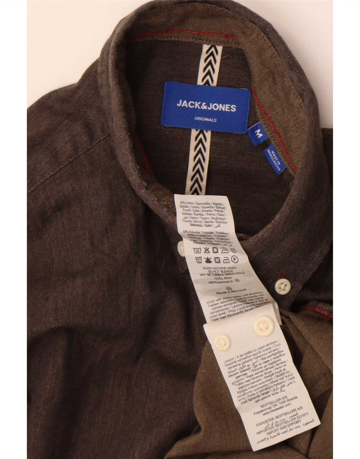 Camisa masculina Jack & Jones algodão cinza médio